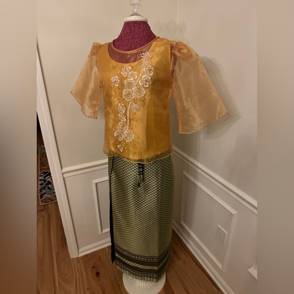 Rafaella Yellow and Green Filipiniana Dress